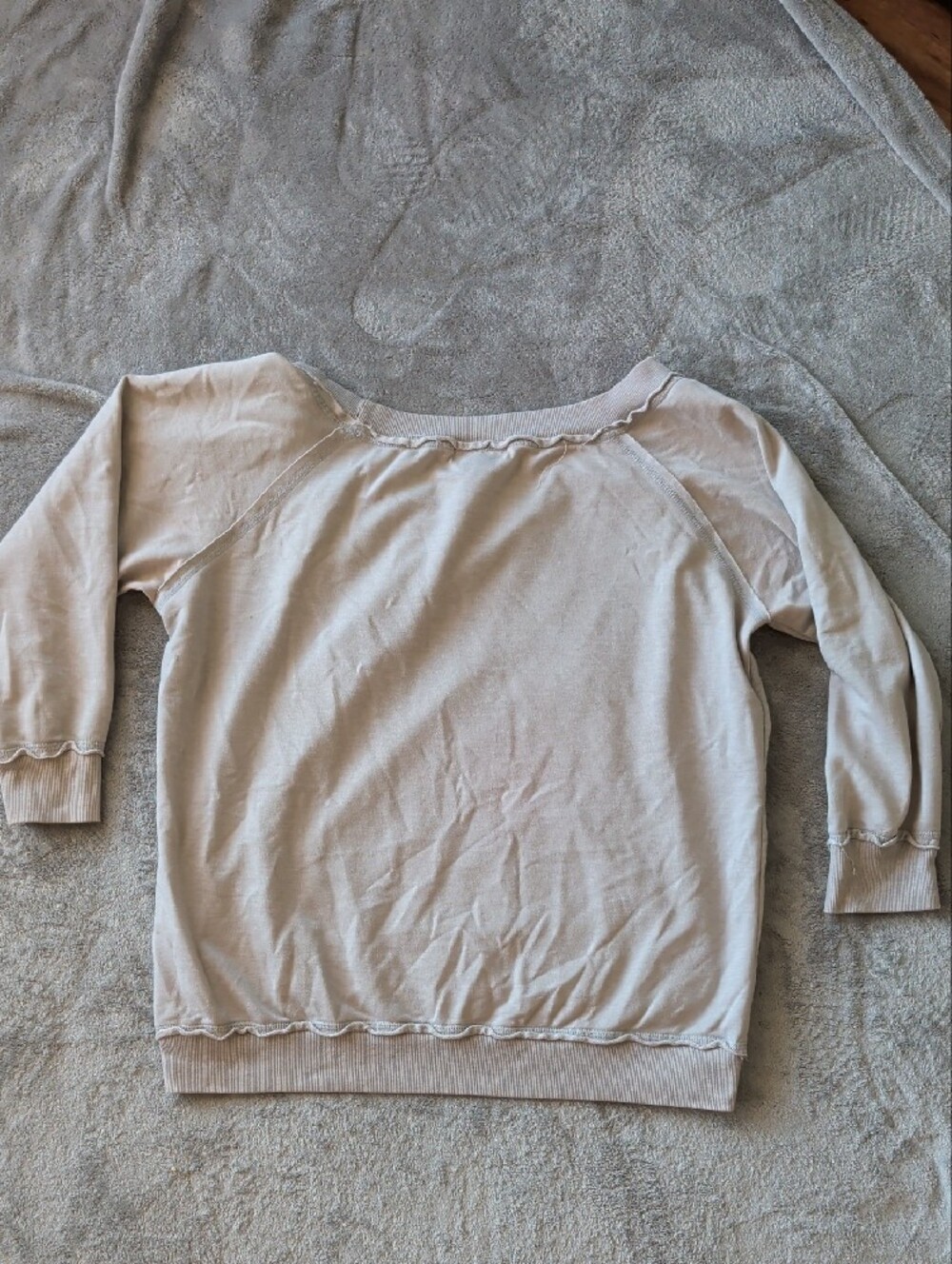 Wet Seal Beige Sweatshirt with Leopard 'LOVE' Graphic - Picture 5 of 5